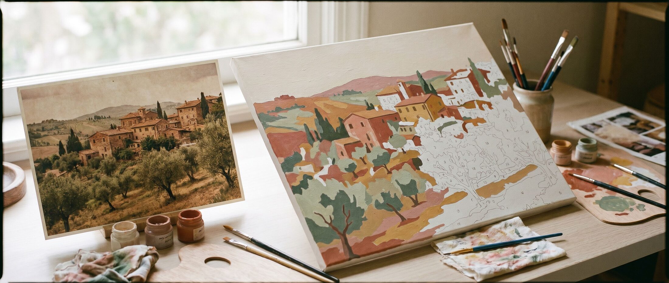 A photo becoming a painting
