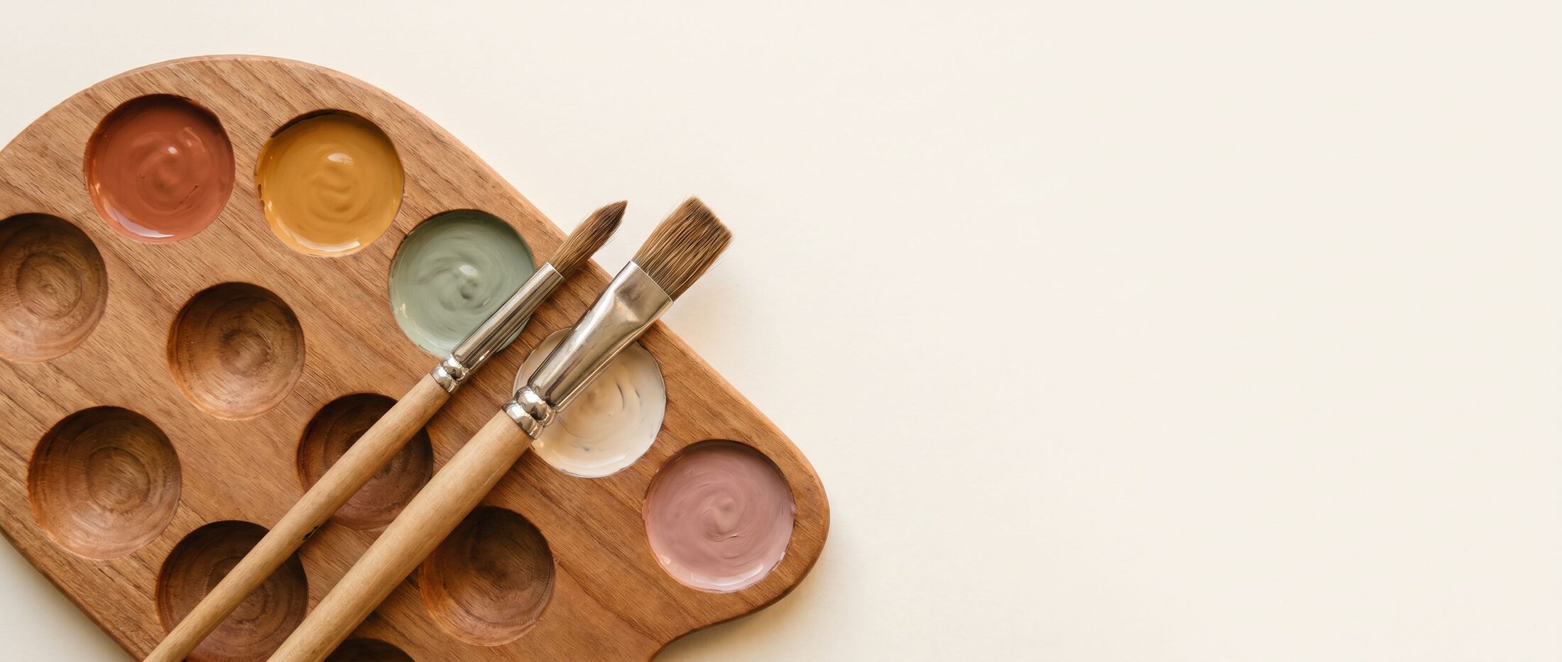 Paints and brushes