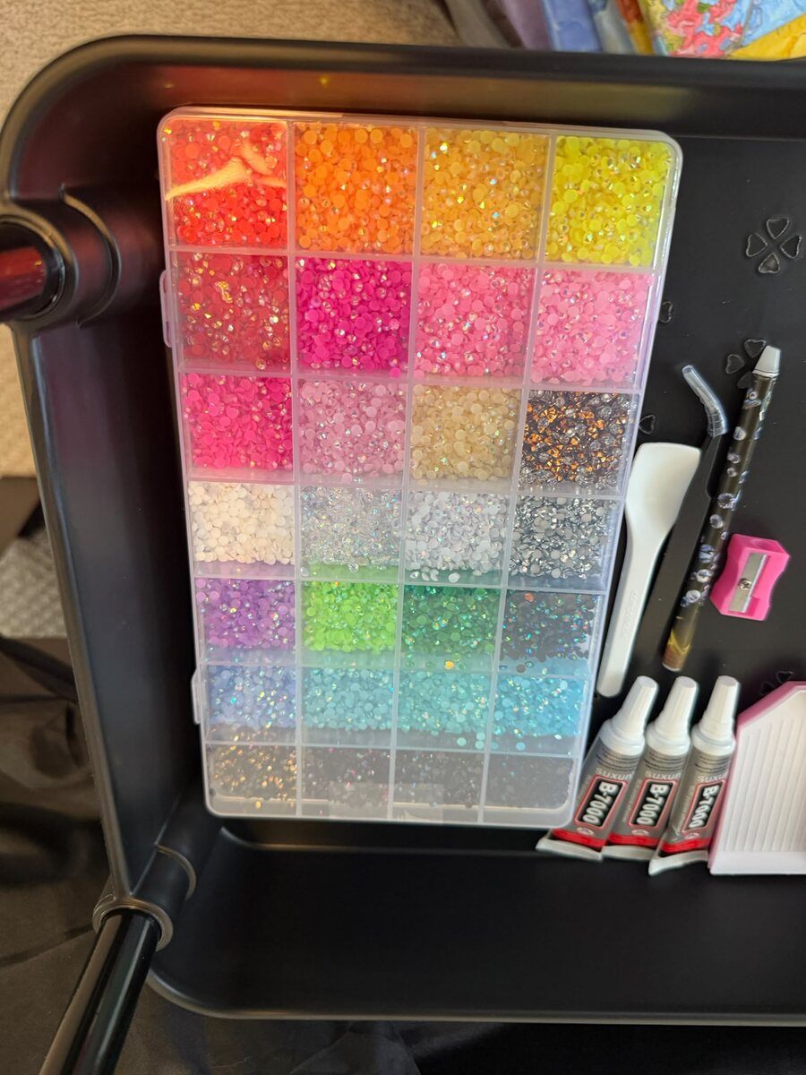 Colourful diamond-art gems
